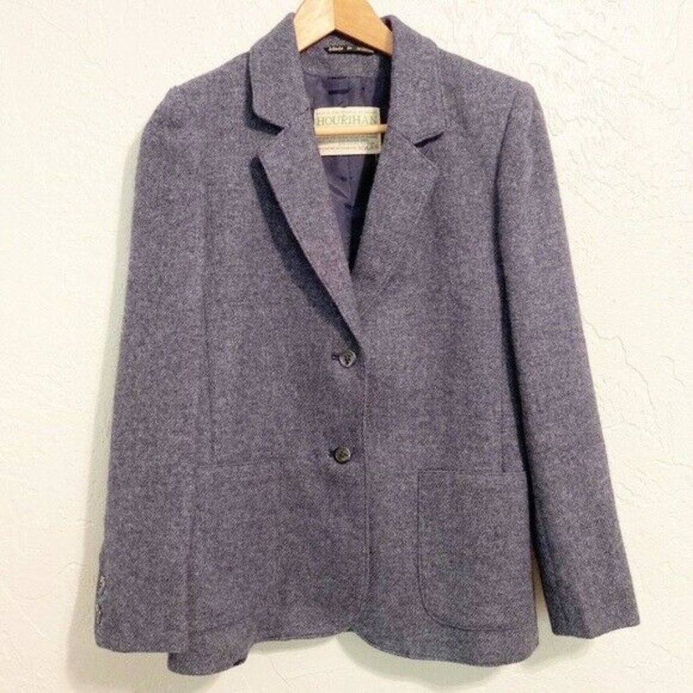 Authentic vintage Hourihan Blue tweed blazer sz 8